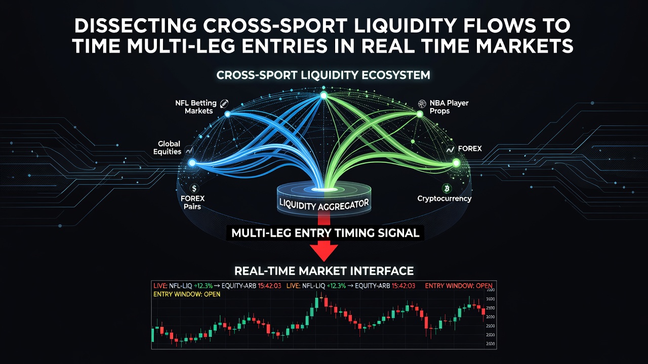 Dashboard interface displaying real-time cross-sport liquidity metrics and multi-leg entry signals