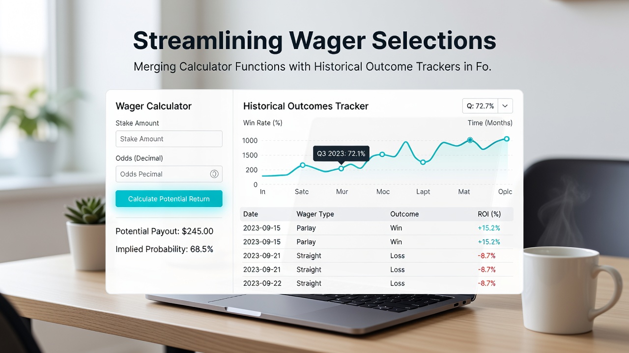 Split view interface comparing soccer match probabilities and equine form data within one calculation dashboard